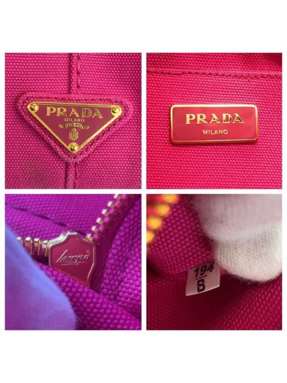 Prada Canapa Pink Gold Canvas Tote - Picture 3 of 9